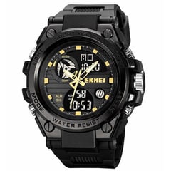 SKMEI - Reloj 2031 Deportivo, Resistente al agua, Negro con Dorado