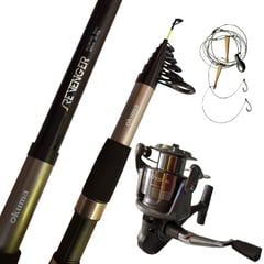 OKUMA - Combo de Pesca caña 3.60 m telescópica carrete 4000 nylon