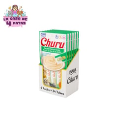 INABA - Churu Snack Húmedo de Atún con Pollo para Gatos Pack x6