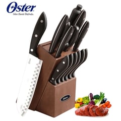 OSTER - Juego de cuchillos Huxfor 14 piezas Acero Inoxidable con base