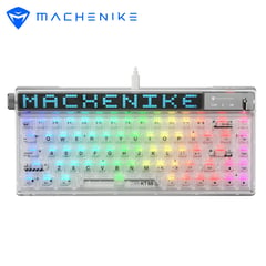 MACHENIKE - Teclado Mecánico Gamer KT68 Pro Con Pantalla Blanco