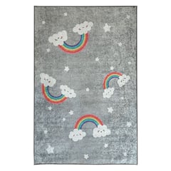 GENERICO - Alfombra Niños Nubes y Arcoiris 120 x 180cm