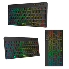 TEROS - Teclado inalambricoTeros TE-4066G multimedia con iluminación RGB