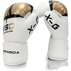 GENERICO - Guantes WSD Blanco de Box MMA Muay Thai 12 onzas