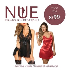 GENERICO - PROMOCION VESTIDO DE SATIN Y BABBYDOLL