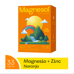 MAGNESOL - Efervescente Naranja Caja 33 sobres - Magnesio + Zinc