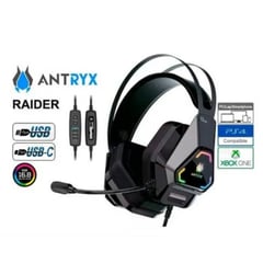 ANTRYX - AUDIFONO RAIDER BLACK RGB CON MICROFONO 7.1 VIRTUAL