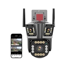 IMPORTADO MC - Camara Ip Triple Lente Alarma Wifi Detección De Movimiento