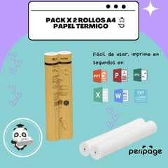 PERIPAGE - ROLLO PAPEL A4 TERMICO PACKX2 ROLLOS PARA MINI IMPRESORA A4