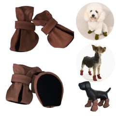 GENERICO - ZAPATOS IMPERMEABLES PARA PERROS Y MASCOTAS MARRON-S