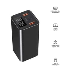 KUZLER - Cargador Portátil Powerbank Ultra Rápida 65w de 20,000mAh