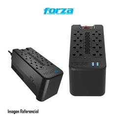 FORZA POWER TECHNOLOGIES - ESTABILIZADOR FORZA FVR1222USB 1200VA/600W 8 TOMAS P/N: FVR-1222USB