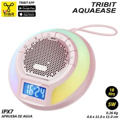 TRIBIT - AquaEase Shower - Altavoz Bluetooth Rosado