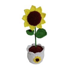 GENERICO - Girasol con maceta bordada Amigurumi