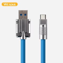 WESDAR - - Cable 1m Super Fuerte USB-C Carga Rápida a USB 6A - Azul