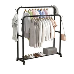 OEM - Organizador Ropa Doble con Ruedas Multiuso