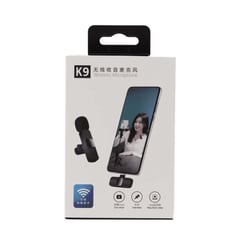 IMPORTADO MC - Micrófono Inalámbrico Solapero K9 Compatible con cable iPhone y Tipo C