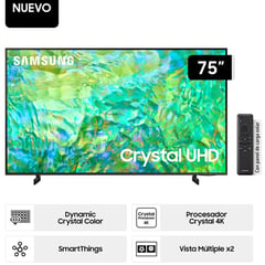 SAMSUNG - Televisor Crystal 75 UHD 4K Smart TV UN75CU8000GXPE