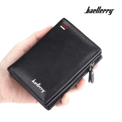 BAELLERRY - BILLETERA HOMBRE CUERO MONEDERO TARJETERO NEGRO - M005