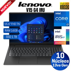 LENOVO - Laptop V15 G4 IRU 15.6" FHD TN, Core i7-1355U, 13va Gen, Ram 16GB, SSD 1 TB, Free Dos