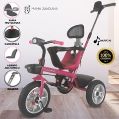 DOUX BEBE - Triciclo Guiador para Niños «ROSE» Fucsia