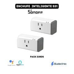 SONOFF - Enchufe inteligente WiFi mide energía Alexa Google - Pack 2unds