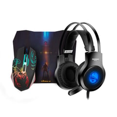 MICRONICS - GAMER KIT MOUSE 7200DPI+HEADSET HIGH DEF + VIBRACION Y PAD