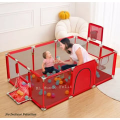 GENERICO - Corral de Juegos para Niños Bebe Plegable Aro Basket Red