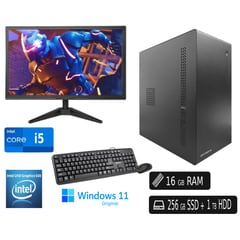 INTEL - COMPUTADORA PC Ci5 7500 16GB 256GB SSD 1TB HDD Monitor LED 22