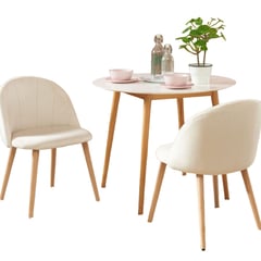 HOME PREMIUM - Juego de Comedor 2 Sillas Teny Beige