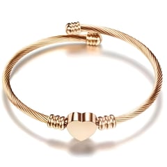 GENERICO - Puñera Pulsera Bangle Corazón Mujer Baño Oro Rosa