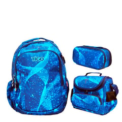 TIGO - Set De Mochila De Brazo Lonchera Y Cartuchera Azul Noche