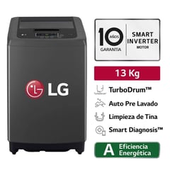LG - Lavadora LG 13 KG Carga Superior Smart Motion WT13BPBK Negro Claro