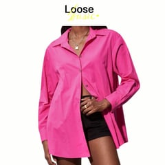 GENERICO - Camisa basic fucsia oversize