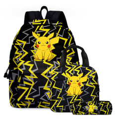 ORILWAYO - Set de x3 Mochila Pokémon Pikachu lonchera y Cartuchera