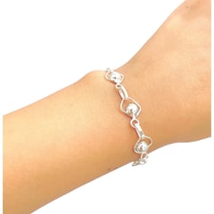 JOYERIA D'PILMER - PULSERA DE PLATA 950 PRISIONERA EN CUADRADO