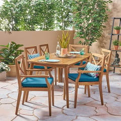 HOME PREMIUM - Juego de Comedor 6 Sillas Terraza Mirna Cobalto