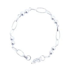 JOYERIA D'PILMER - PULSERA DE PLATA 950 ESLABON CON 2 ESFERAS