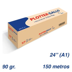 GALLO - ROLLO PAPEL PLOTTER BOND 90 GR 24" X 150 MTS (A1)