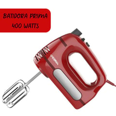 PRIMA - Batidora de Mano HM 9105 con 400 Watts- ROJO