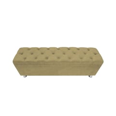 BARAKA HOME - Baúl Capitoneado Bunn 1.5 Plz - Beige Oscuro