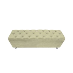 BARAKA HOME - Baúl Capitoneado Bunn 1.5 Plz - Beige Claro