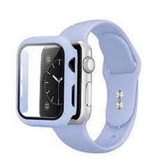 GENERICO - Bumper y correa silicona apple watch 44mm, serie 1 2 3 4 5 6,celeste