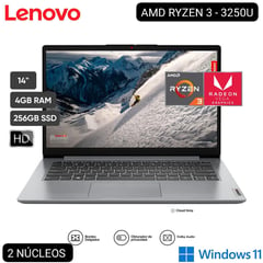 LAPTOP IDEAPAD 1 14ADA7 AMD RYZEN 3 3250U 14” HD 4GB RAM 256GB SSD AMD RADEON GRAPHICS W11