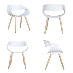 GRUPO CB - Silla Con Respaldo Hueco Diseño Luna Pack x4