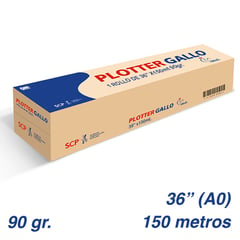 GALLO - ROLLO PAPEL PLOTTER BOND 90 GR 36" X 150 MTS (A0)