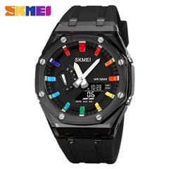 SKMEI - Reloj 2100 Negro Correa Silicona Hora Mundial