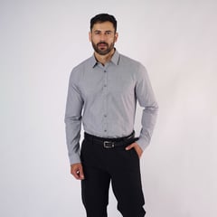 LIMA SHIRT CO - Camisa Lima Shirt Slim Fit Fil a Fil Gris