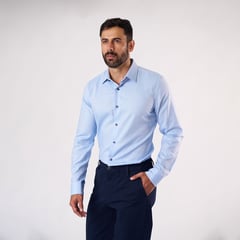 LIMA SHIRT CO - Camisa Lima Shirt Modern Fit Mattia Celeste