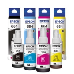 EPSON - Kit tintas t664 colores negro cyan magenta y amarillo